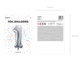 Foil Balloon Number ''1'', 86cm, silver