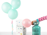 Flasche mit Helium, Mintgrün, 30 Ballons