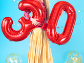 Ballon en Mylar Chiffre ''8'', 86cm, rouge