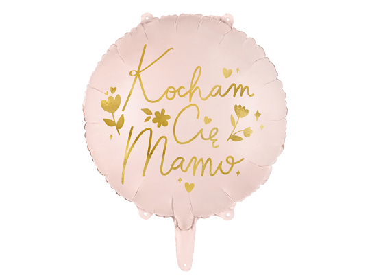 Ballon en Mylar 'Kocham Cię Mamo'', 45 cm, rose