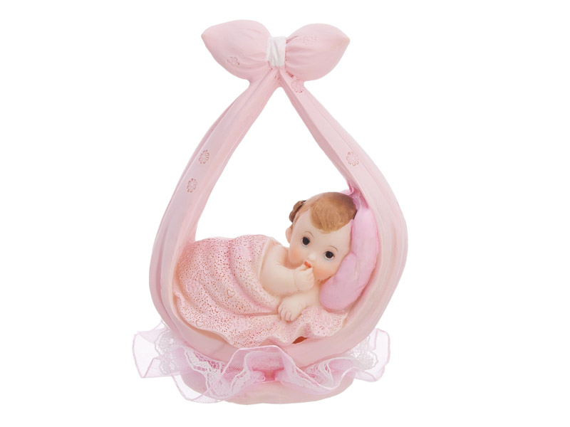 Tårtfigur – Flicka i halsduk – rosa – 11 cm