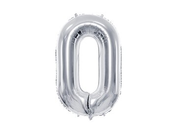 Folienballon Ziffer ''0'', 72cm, silber