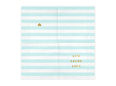 Napkins Yummy - Live Laugh Love, light blue, 33x33cm (1 pkt / 20 pc.)