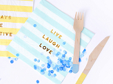 Serviettes de table Yummy - Live Laugh Love, bleu clair, 33x33cm (1 pqt. / 20 pc.)