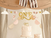 Bougie d’anniversaire ONE, 3.8x6.5 cm, or froid