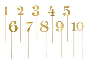 Tischnummern, gold, 25,5-26,5cm (1 VPE / 11 Stk.)