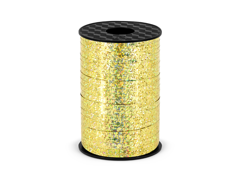 Plastband – guld holografisk – 5 mm – 225 m