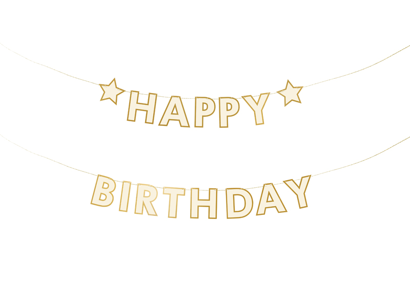 Flaggbanner – Happy Birthday – mix – 220x14.5 cm