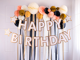 Baner papierowy Happy Birthday, mix, 220x14.5 cm