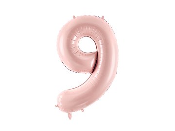 Foil Balloon Number ''9'', 72cm, light pink