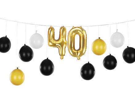 Guirlande de ballons 3en1 - 40e anniversaire, mélange