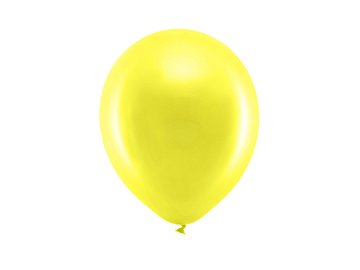 Balony Rainbow 23cm metalizowane, żółty (1 op. / 100 szt.)