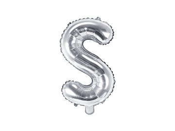 Ballon Mylar lettre ''S'', 35cm, argenté
