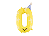 Foil balloon Number ''0'', 86cm, yellow