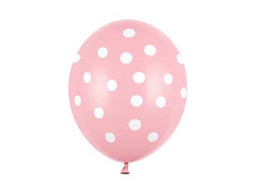 Balloons 30cm, Dots, Pastel Baby Pink (1 pkt / 6 pc.)