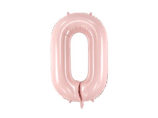 Ballon Mylar Chiffre ''0'',  72cm, rose clair