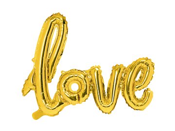 Foil Balloon Love, gold, 73x59cm