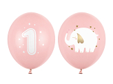 Ballons Strong, 30 cm, 1er anniversaire, Baby pink (1 pqt. / 50 pc.)