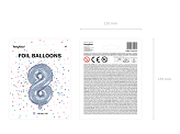 Ballon Mylar Chiffre ''8'', 35cm, holographique