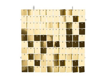 Panel cekinowy, kwadraty, złoty, 30x30 cm