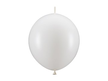 Linking balloons, 28 cm, Metallic Pure White (1 pkt / 20 pc.)