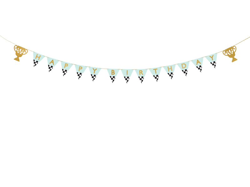 Flaggbanner – Happy Birthday – Pokal – mix – 2.5 m