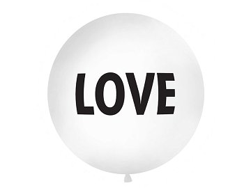 Balon 1 m, Love, biały
