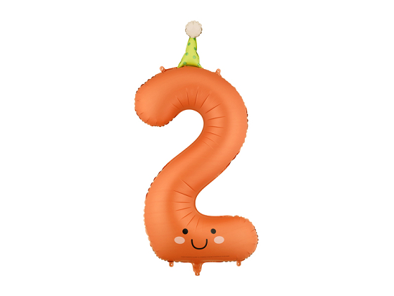 Foil balloon Number ''2'', 86cm, orange