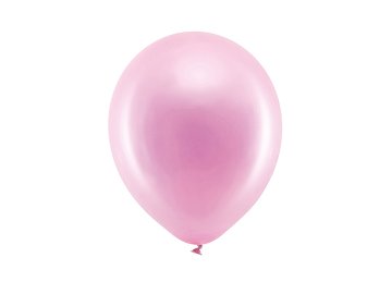 Rainbow Balloons 23cm metallic, pink (1 pkt / 10 pc.)