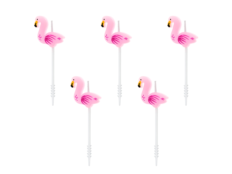 Tårtljus – Flamingo – 3 cm – 5-pack