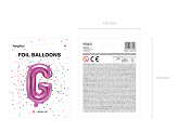 Folienballon Buchstabe ''G'', 35cm, dunkelrosa