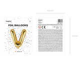 Foil Balloon Letter ''V'', 35cm, gold