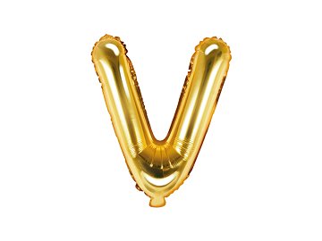 Balon foliowy Litera ''V'', 35cm, złoty