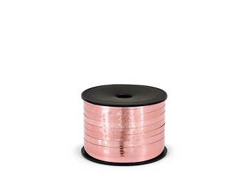 Wstążka plastikowa metalizowana 5mm/90m, różowe złoto