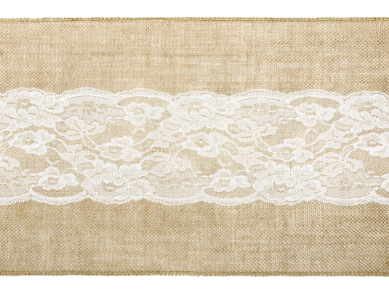Bordslöpare – jute med band – 28x275 cm