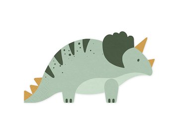 Triceratops-Servietten, 18x10 cm, Farbenmix (1 VPE / 12 Stk.)