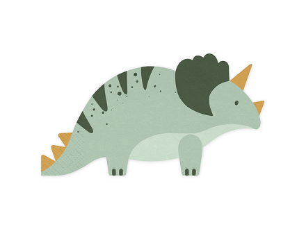 Serwetki Triceratops, 18x10 cm, mix (1 op. / 12 szt.)