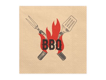 Serviettes BBQ, 33x33 cm, assorti (1 pqt. / 20 pc.)