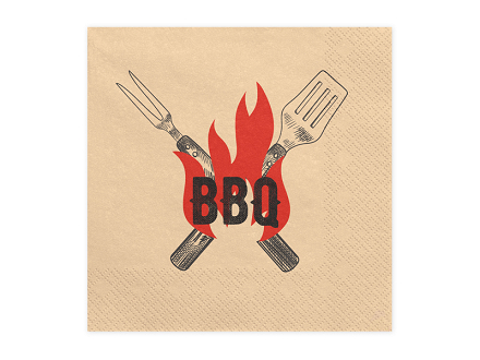 Serviettes BBQ, 33x33 cm, assorti