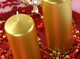 Pillar Candle, metallic, gold, 12 x 6cm (1 pkt / 6 pc.)