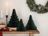 Paper honeycomb ornament Christmas tree, bottle green, 24cm