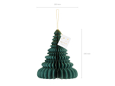 Boule de papier nid d'abeille pour l'arbre de Noël, vert bouteille, 24cm