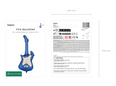 Balon foliowy Gitara, 41x105 cm, granatowy