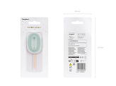 Birthday candle Number 0, light mint, 6 cm