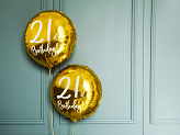 Folienballon 21st Birthday, gold, 45cm