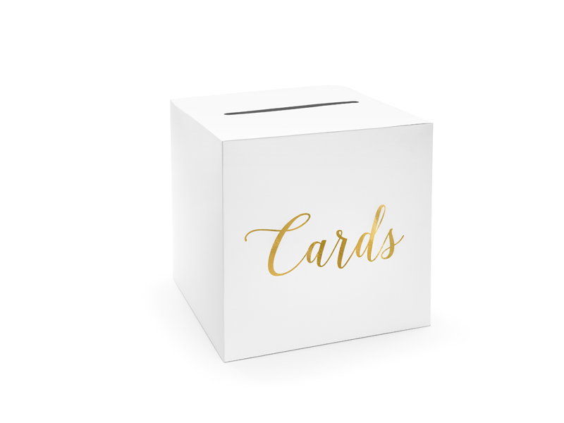 Presentbox – kortlåda – Cards – guld – 24x24 cm