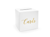 Pudełko na koperty - Cards, złoty, 24x24x24cm