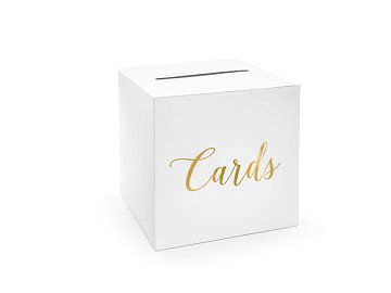Umschlagbox - Cards, gold, 24x24x24cm