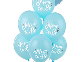 Ballons 30 cm, Mom to Be, Light Blue (1 pqt. / 6 pc.)