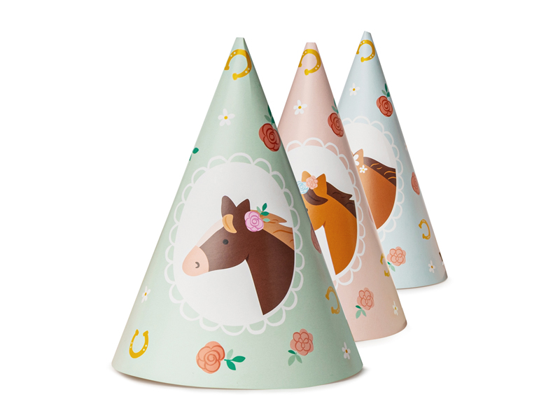 Pappershatt – Häst – mix – 16 cm – 6-pack
